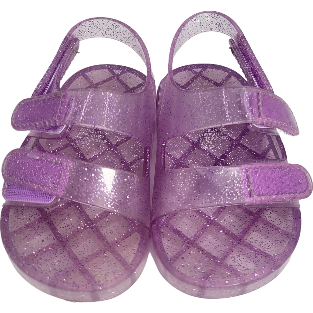 Baby Gap Girls' Clear Glitter Jelly Open Toe Sandals size 5  Pre-owned